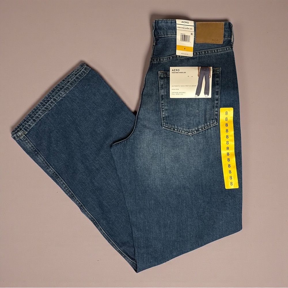 Aeropostale NWT High Rise Wide Leg Jeans Size 8 - Picture 2 of 9